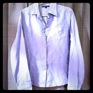 Periwinkle Linen Button-up w/ Iridescent Buttons